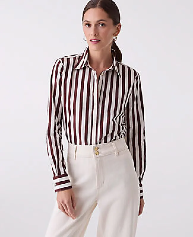 Ann Taylor Petite Striped Relaxed Perfect Shirt sold by Ann Taylor