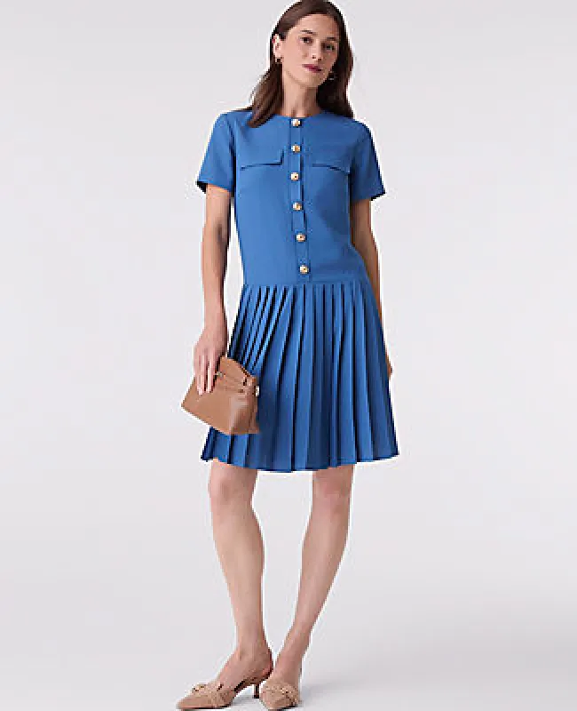 Ann Taylor Pleated Shift Dress sold by Ann Taylor