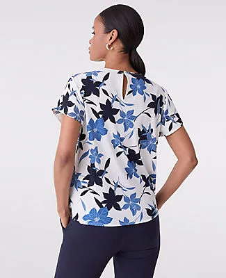 Ann Taylor Floral Mixed Media Crew Neck Tee sold by Ann Taylor product image thumbnail 2