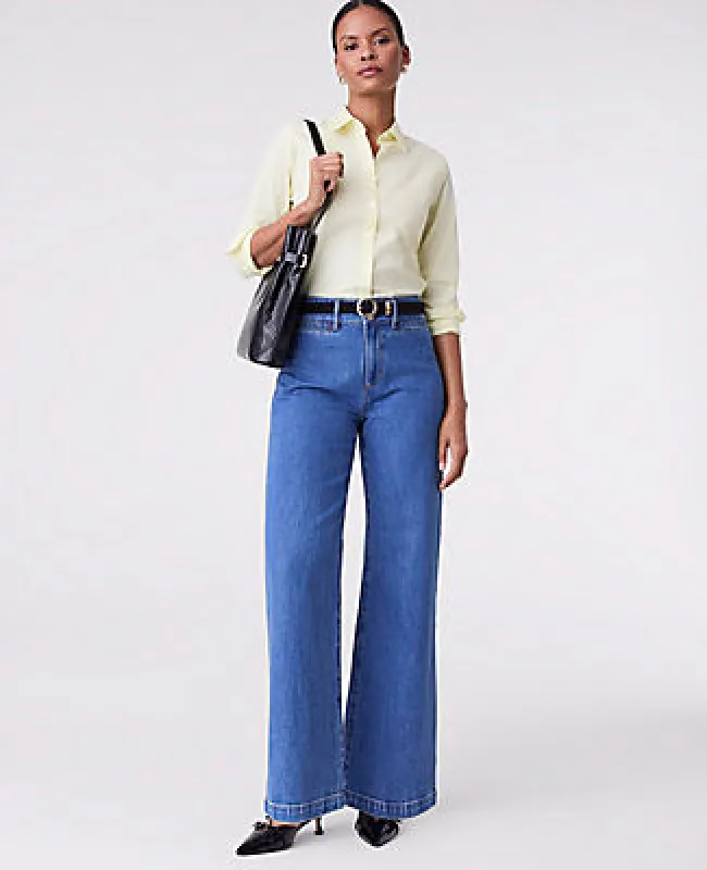 Ann Taylor The Petite Wide Leg Jean sold by Ann Taylor