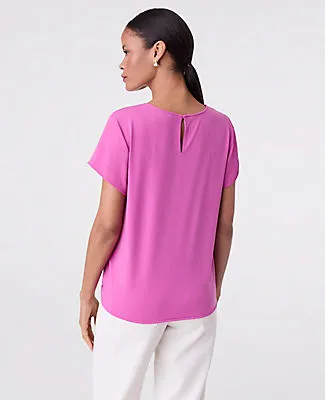 Ann Taylor Mixed Media Crew Neck Tee sold by Ann Taylor product image thumbnail 2