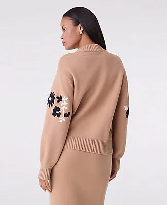 Ann Taylor Petite Embroidered Floral Mock Neck Sweater sold by Ann Taylor product image thumbnail 2