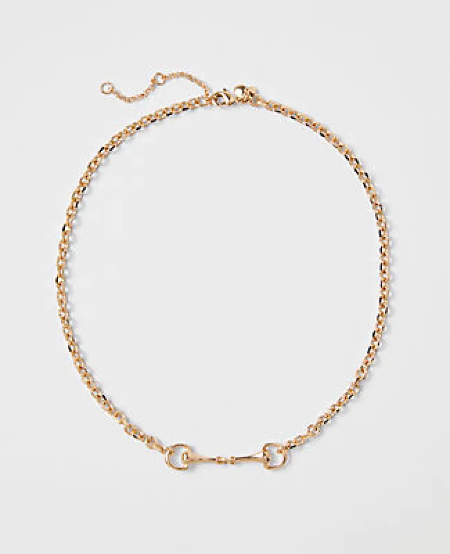 Ann Taylor Metal Horsebit Necklace sold by Ann Taylor