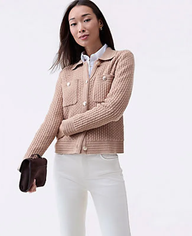 Ann Taylor Collared Sweater Jacket sold by Ann Taylor