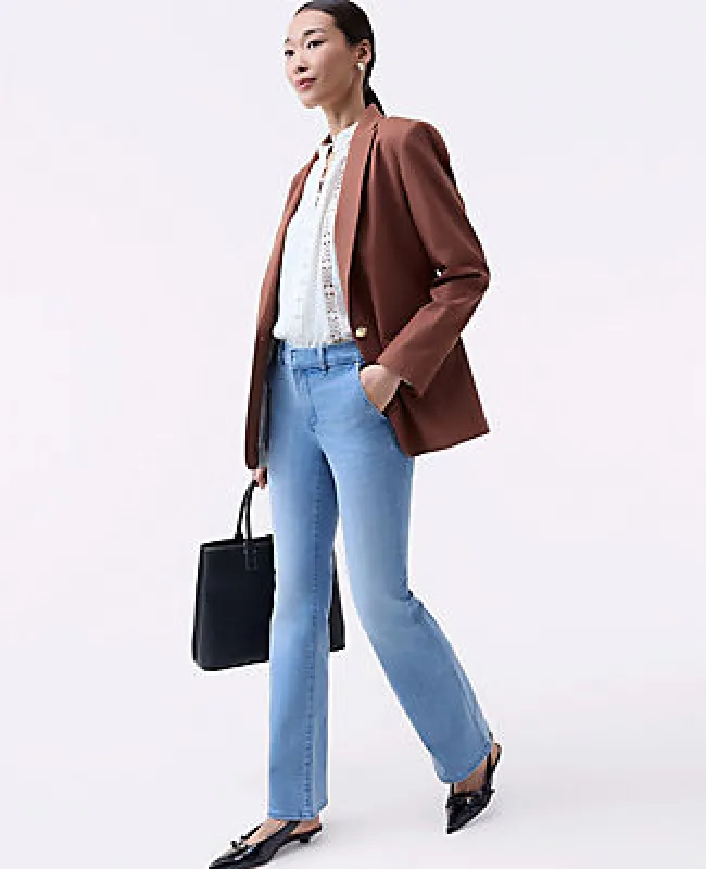 Ann Taylor The Mid Rise Boot Jean in Light Wash sold by Ann Taylor