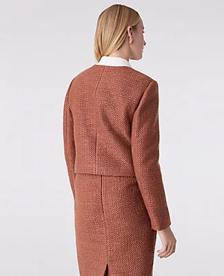 Ann Taylor The Petite Crew Neck Jacket in Tweed sold by Ann Taylor product image thumbnail 2