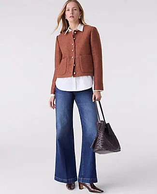 Ann Taylor The Petite Crew Neck Jacket in Tweed sold by Ann Taylor product image thumbnail 3