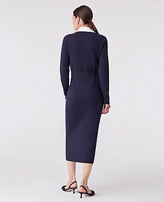 Ann Taylor Layered Belted Sweater Midi Dress sold by Ann Taylor product image thumbnail 2