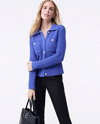 Ann Taylor Collared Sweater Jacket sold by Ann Taylor