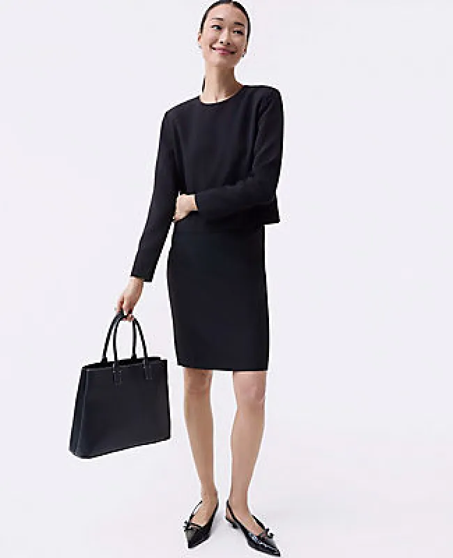 Ann Taylor The Pocket Midi Skirt in Fluid Crepe sold by Ann Taylor