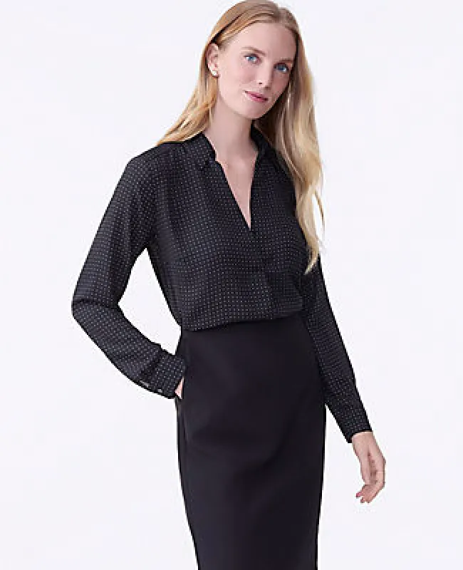 Ann Taylor Dotted Camp Shirt sold by Ann Taylor