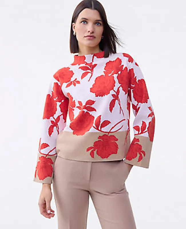Ann Taylor Floral Jacquard Sweater sold by Ann Taylor