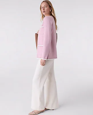 Ann Taylor Contrast Trim Sweater Jacket sold by Ann Taylor product image thumbnail 3