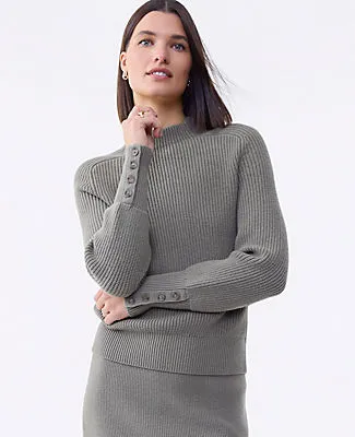 Ann Taylor Ribbed Button Sweater sold by Ann Taylor