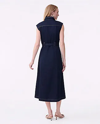 Ann Taylor Belted Denim Midi Shirtdress sold by Ann Taylor product image thumbnail 2