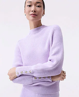 Ann Taylor Ribbed Button Sweater sold by Ann Taylor product image thumbnail 3