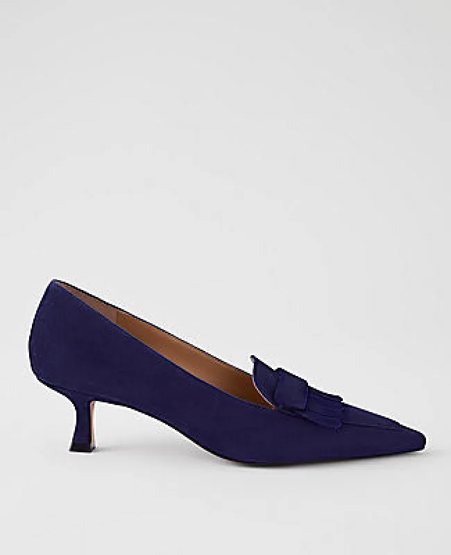 Ann Taylor Suede Tapered Heel Kiltie Pump sold by Ann Taylor