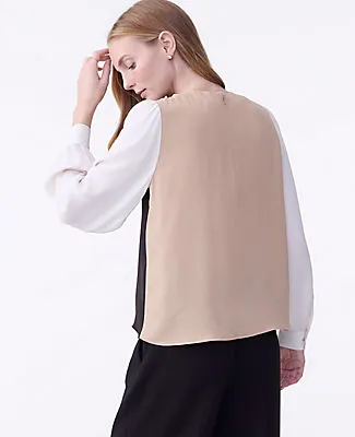 Ann Taylor Colorblock Crew Neck Blouse sold by Ann Taylor product image thumbnail 2