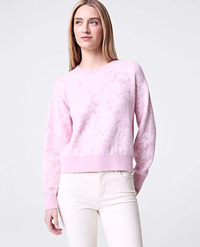 Ann Taylor Weekend Collection Floral Jacquard Crew Neck Sweater sold by Ann Taylor