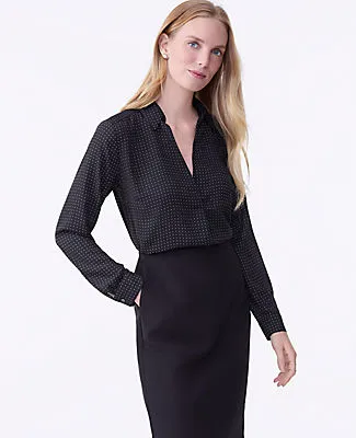 Ann Taylor Dotted Camp Shirt sold by Ann Taylor