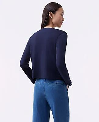 Ann Taylor Fringe Trim Knit Jacket sold by Ann Taylor product image thumbnail 2