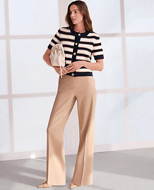 Ann Taylor The Side Zip Straight Pant in Bi-Stretch sold by Ann Taylor