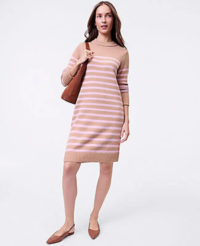 Ann Taylor Weekend Collection Striped Sweater Shift Dress sold by Ann Taylor