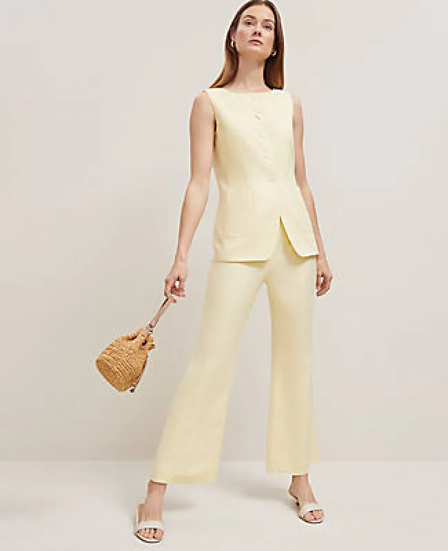Ann Taylor The Flare Ankle Pant in Linen Blend sold by Ann Taylor