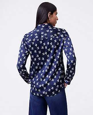 Ann Taylor Floral Satin Essential Shirt sold by Ann Taylor product image thumbnail 2
