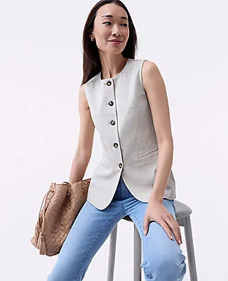 Ann Taylor The Long Crew Neck Vest in Plaid sold by Ann Taylor product image thumbnail 3