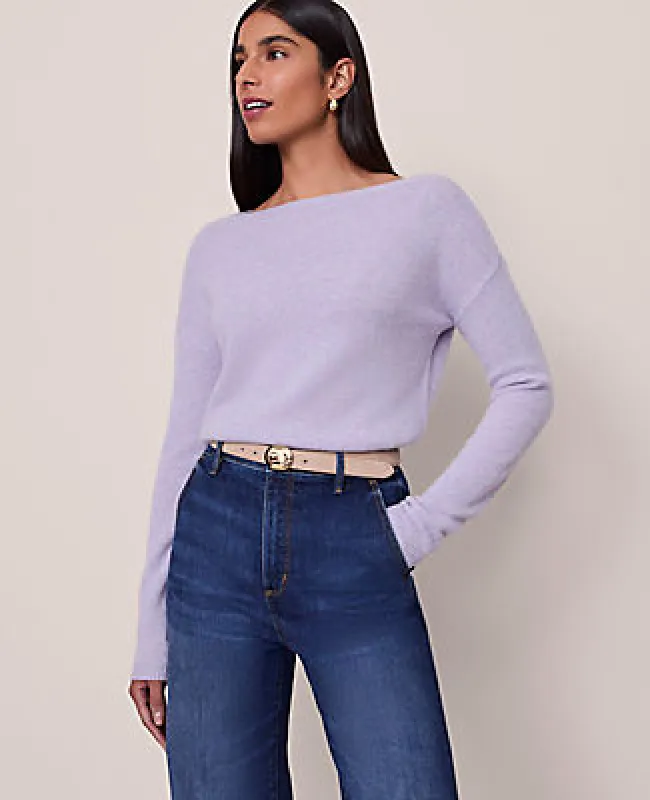 Ann Taylor Studio Collection Cashmere Off-The-Shoulder Sweater sold by Ann Taylor