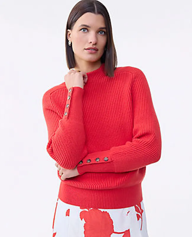 Ann Taylor Ribbed Button Sweater sold by Ann Taylor