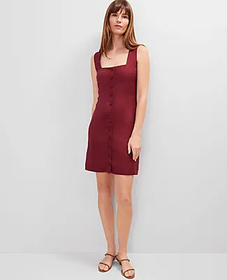 Ann Taylor Petite Linen Blend Button-Down Dress sold by Ann Taylor