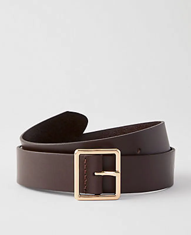 Ann Taylor Leather Square Buckle Belt sold by Ann Taylor