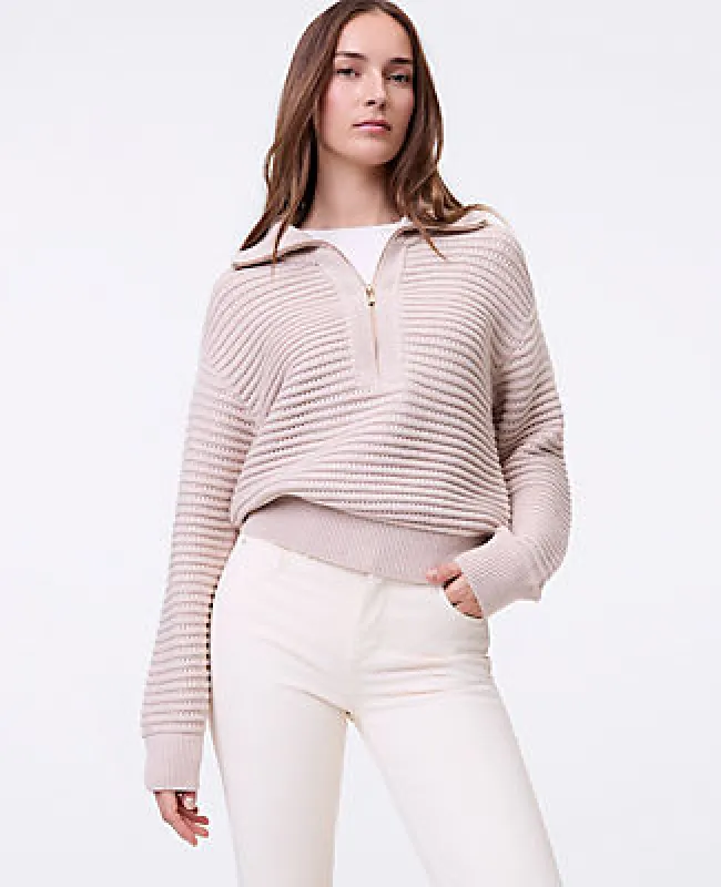 Ann Taylor Weekend Collection Textured Stitch Half-Zip Sweater sold by Ann Taylor