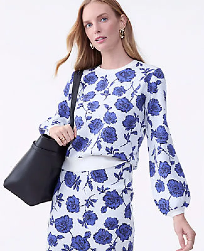 Ann Taylor Floral Raglan Sweater sold by Ann Taylor