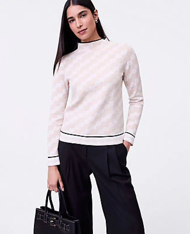 Ann Taylor Geo Mock Neck Sweater sold by Ann Taylor