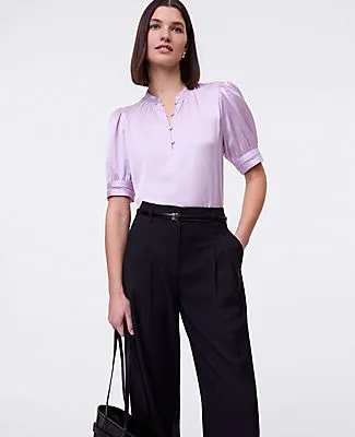 Ann Taylor Lace Trim Mixed Media Top sold by Ann Taylor