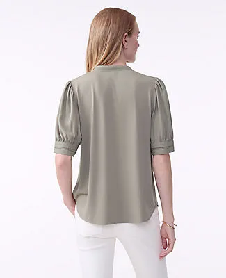 Ann Taylor Lace Trim Mixed Media Top sold by Ann Taylor product image thumbnail 2