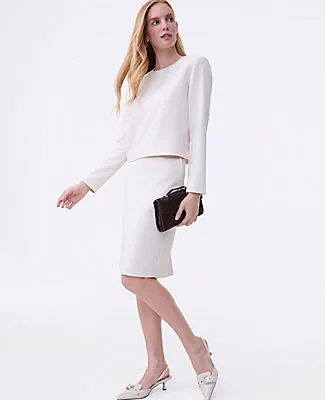 Ann Taylor The Pocket Midi Skirt in Fluid Crepe sold by Ann Taylor