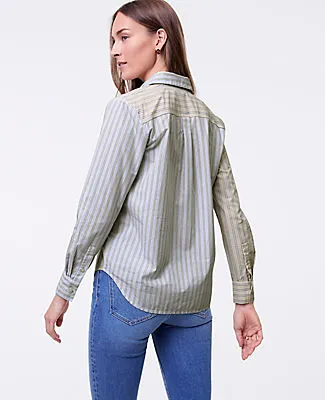 Ann Taylor Weekend Collection Striped Relaxed Perfect Shirt sold by Ann Taylor product image thumbnail 2