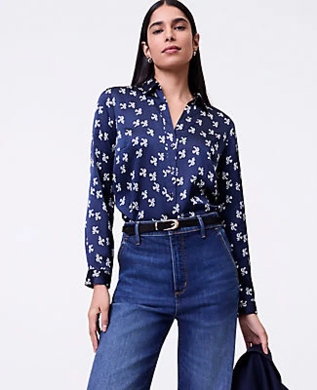 Ann Taylor Floral Satin Essential Shirt sold by Ann Taylor