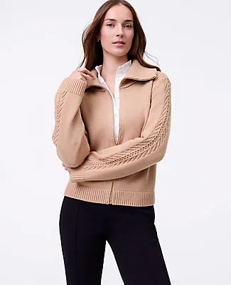 Ann Taylor Weekend Collection Contrast Stitch Sweater Jacket sold by Ann Taylor product image thumbnail 3