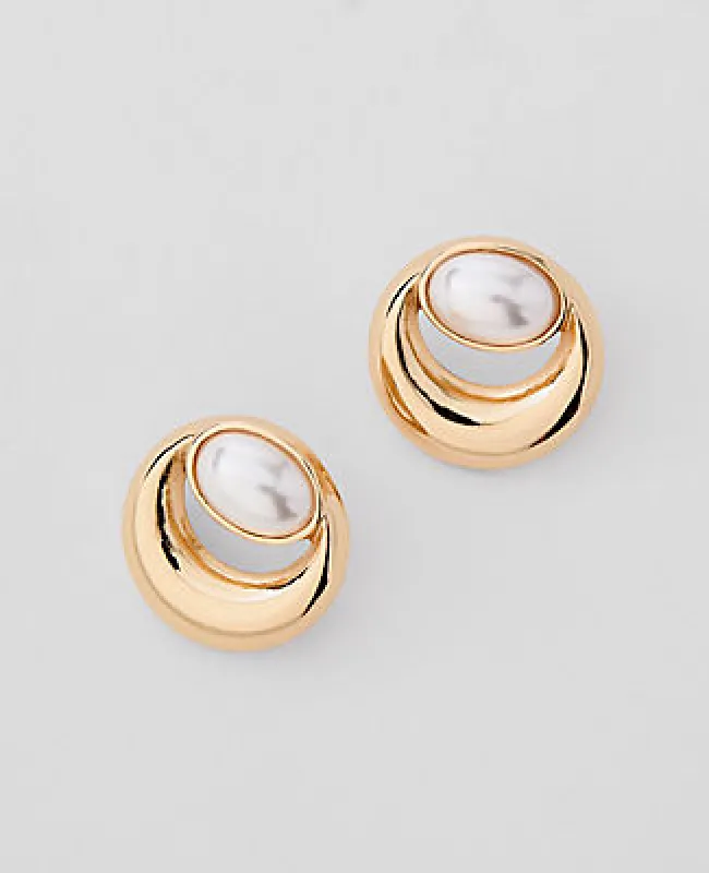 Ann Taylor Pearl Loop Stud Earrings sold by Ann Taylor