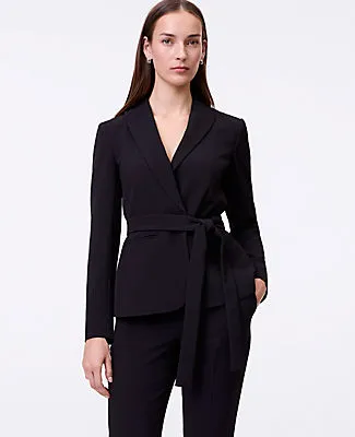 Ann Taylor The Belted Blazer in Fluid Crepe sold by Ann Taylor