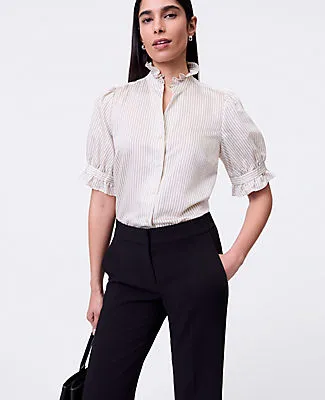Ann Taylor Striped Ruffle Collar Shirt sold by Ann Taylor product image thumbnail 3