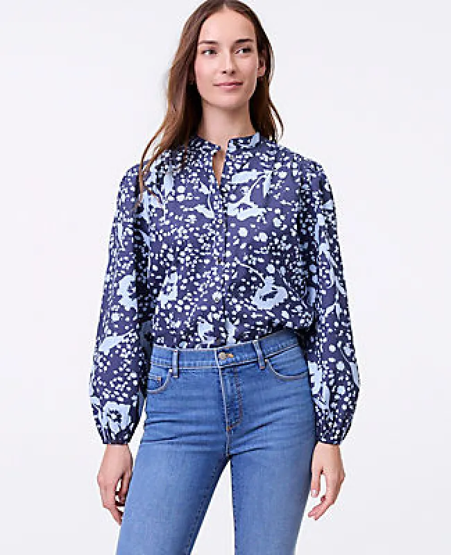 Ann Taylor Weekend Collection Floral Stand Collar Blouse sold by Ann Taylor