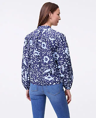 Ann Taylor Weekend Collection Floral Stand Collar Blouse sold by Ann Taylor product image thumbnail 2