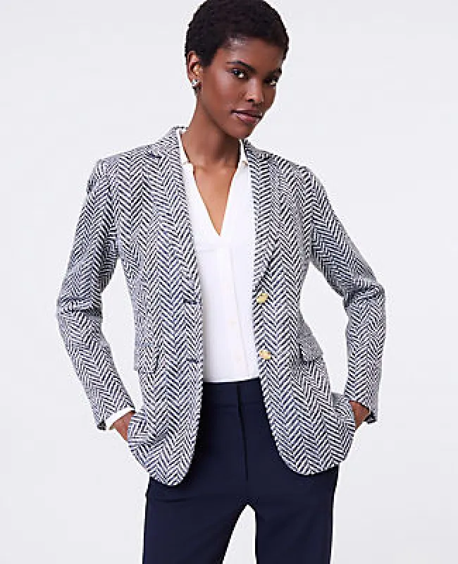 Ann Taylor The Greenwich Blazer in Herringbone Tweed sold by Ann Taylor