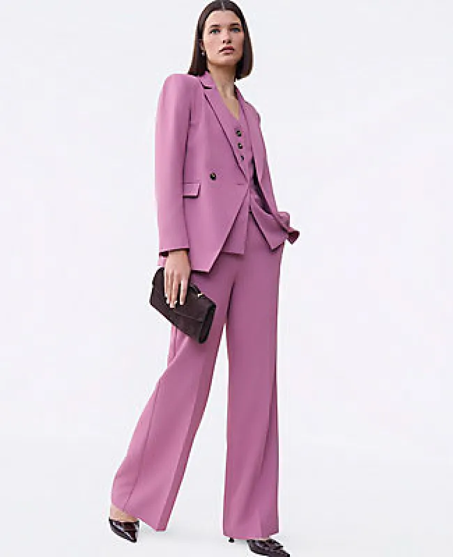 Ann Taylor The Wide-Leg Flare Trouser in Fluid Crepe sold by Ann Taylor
